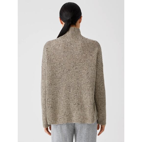 Eileen Fisher yellow Turtleneck Boxy sweater Top size M - Picture 2 of 10